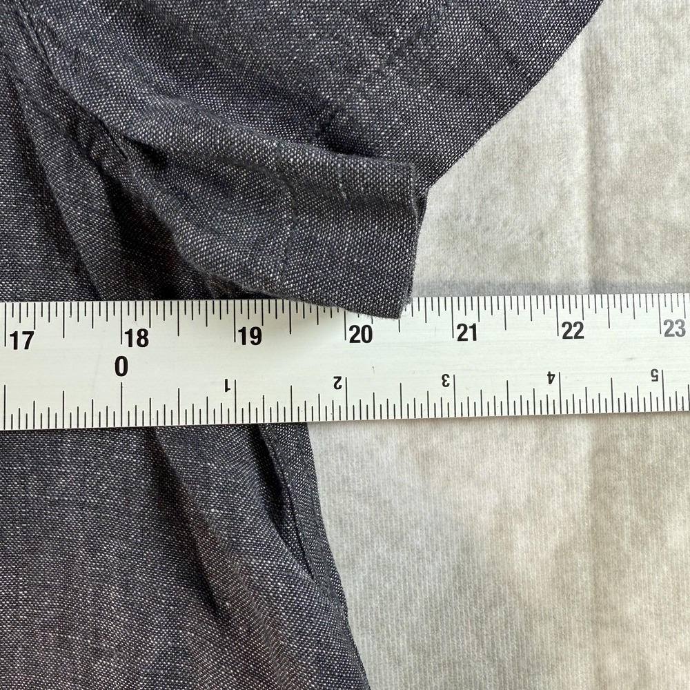Eileen Fisher Swing Blouse Women XS Charcoal Hi-Low 100% Organic Linen Lagenlook - Picture 5 of 7